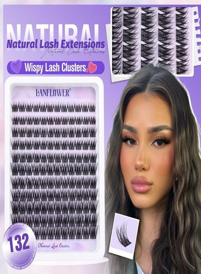 LANFLOWER Lash Extension Kit Natural Lash Clusters Kit Waterproof Eyelash Extension Kit Wispy Lash Clusters C Curved Cluster Eyelash Extensions Kit 10-16 mm Individual Lashes by Lanflower - Image 5